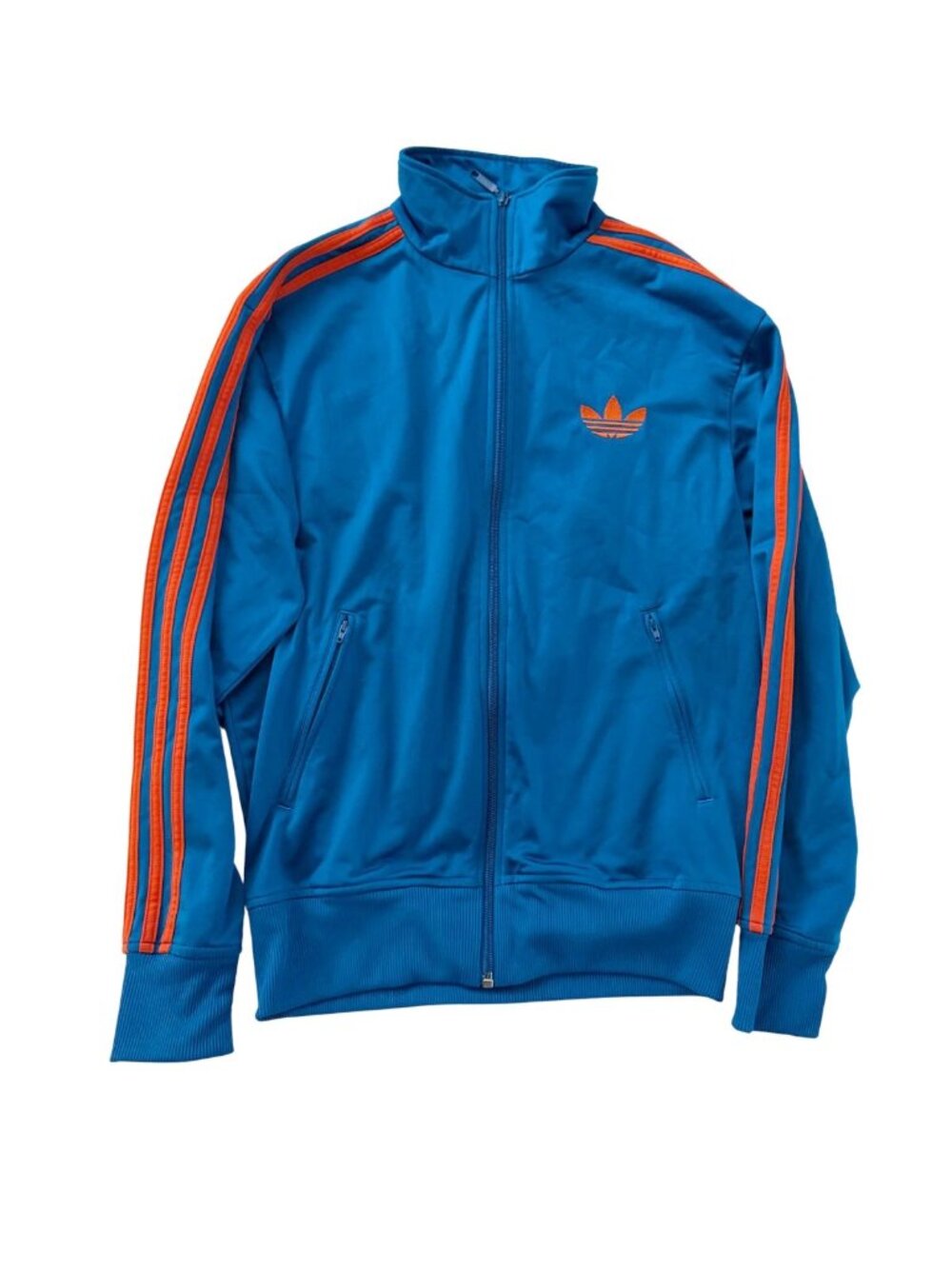Adidas Originals Adicolor Firebird Track Jacket Blue Orange Stripes Size Small